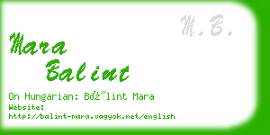 mara balint business card